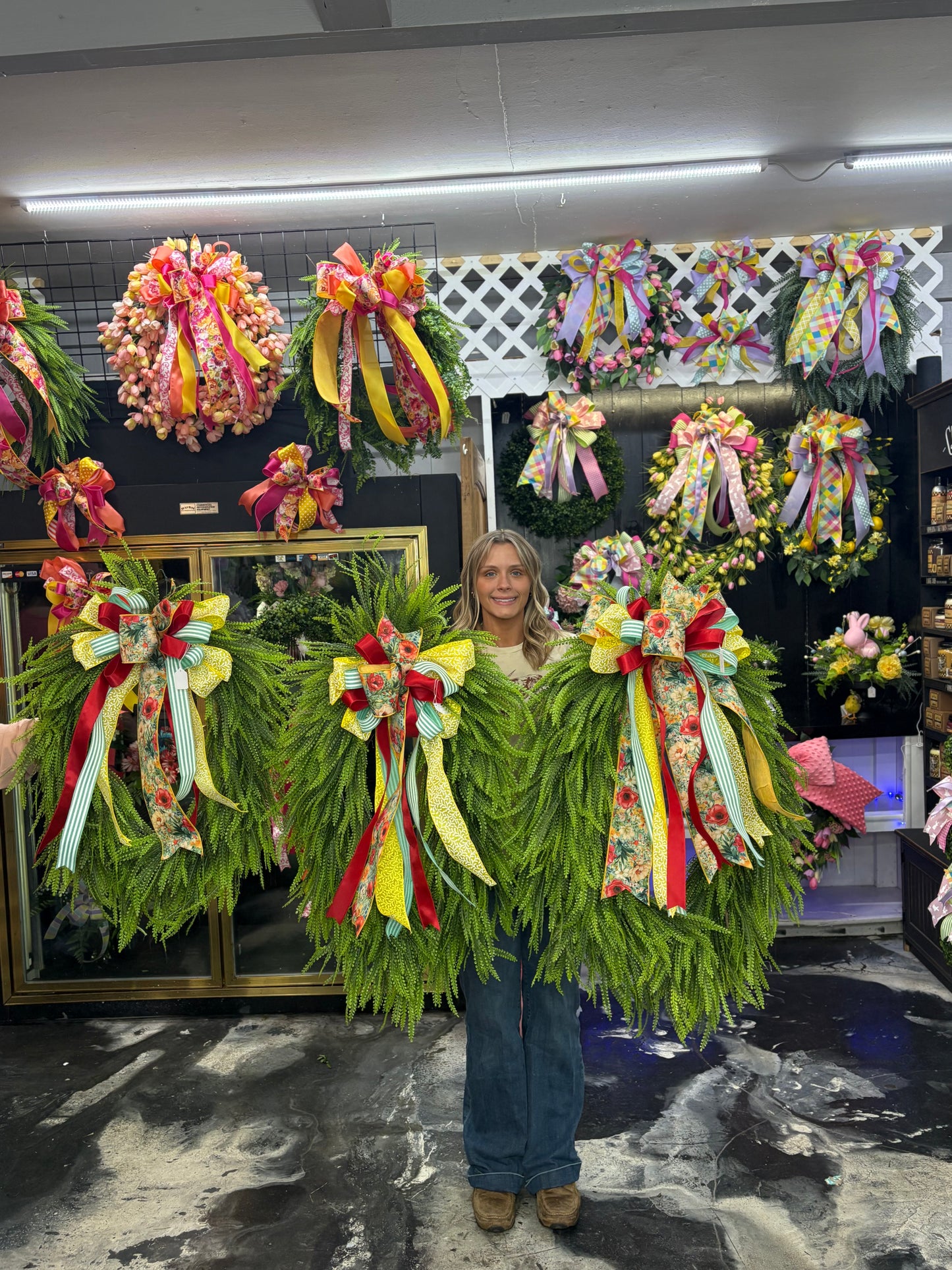 Large Beadgrass Spring Blooms Wreath
