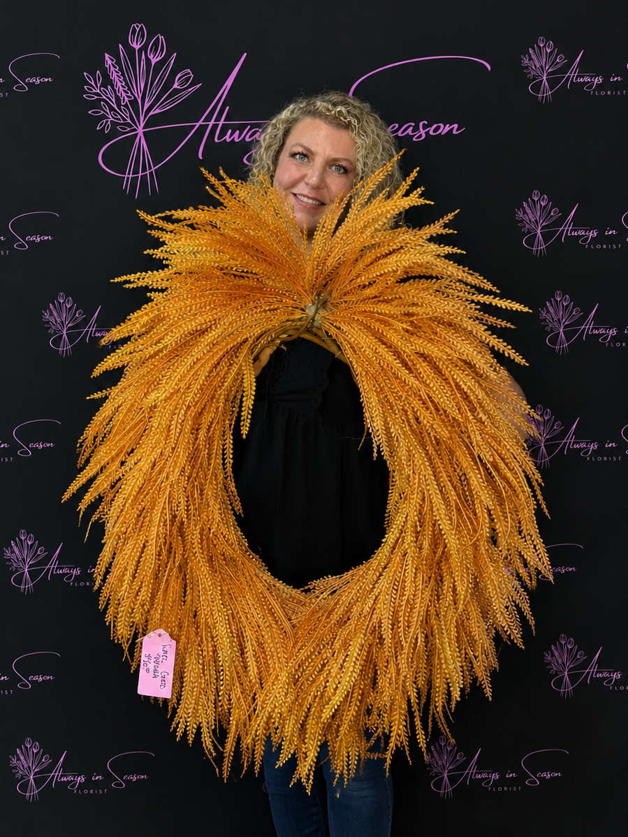 Large Kettle Corn Beadgrass Wreath