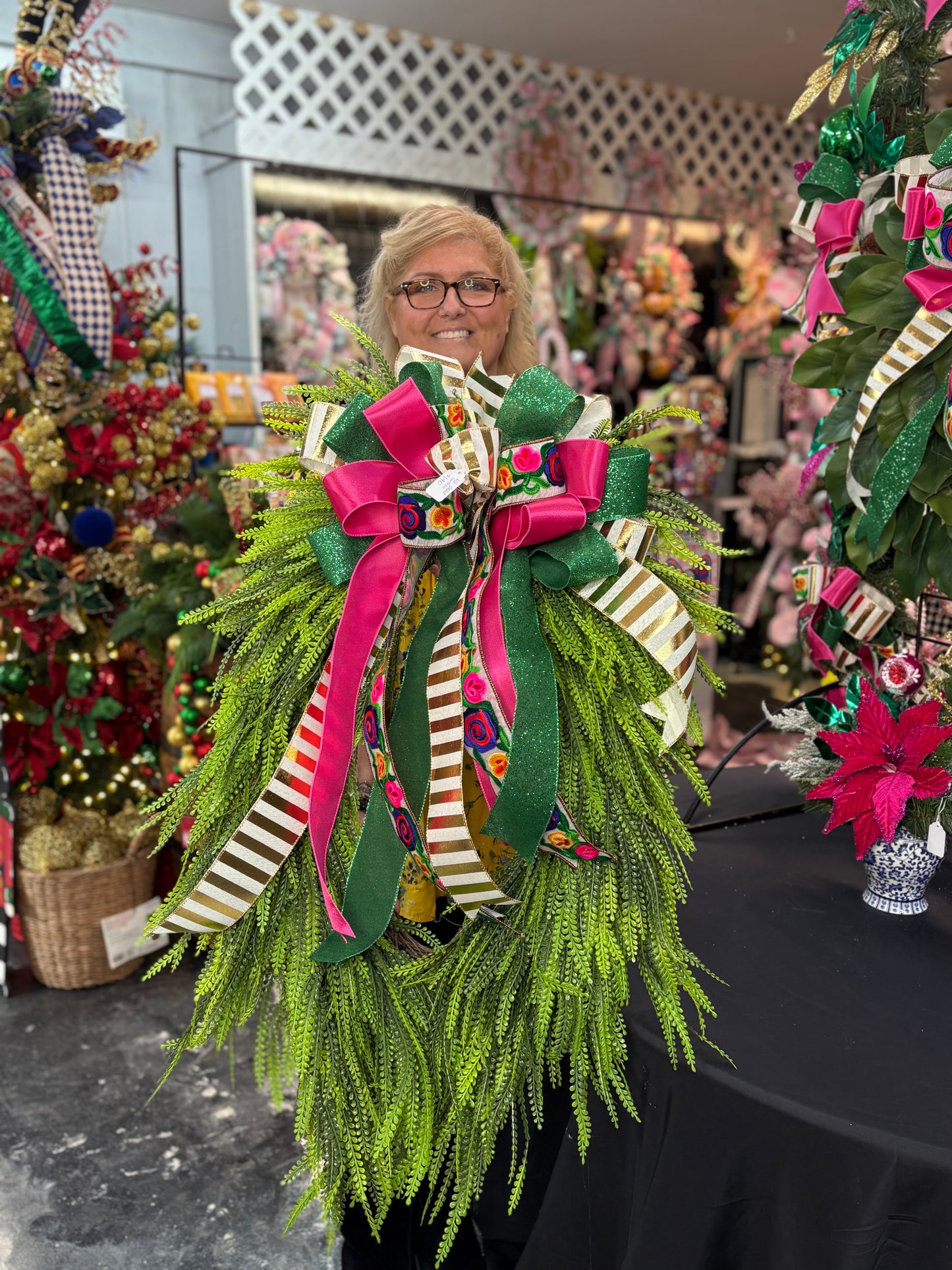 Large Jewel Town Luxe Beadgrass Wreath