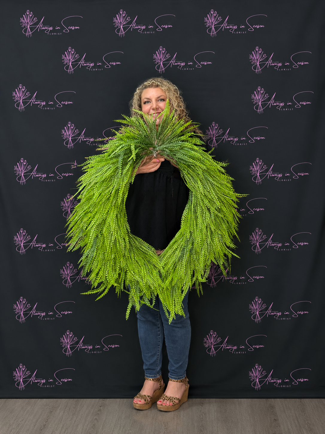 Medium Green Beadgrass Wreath