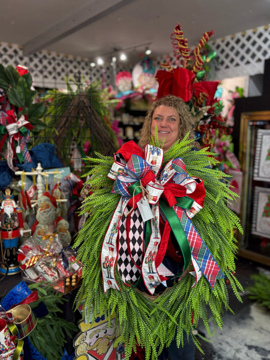 Medium Traditional Nutcracker Beadgrass Wreath
