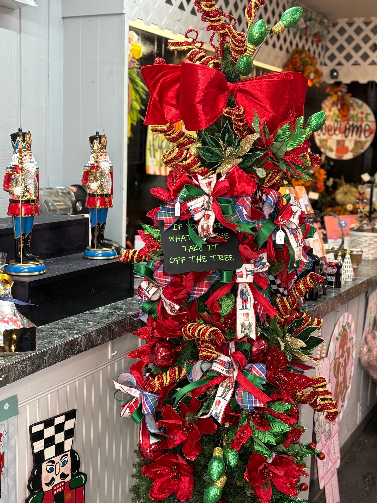 Traditional Nutcracker Christmas tree bow box