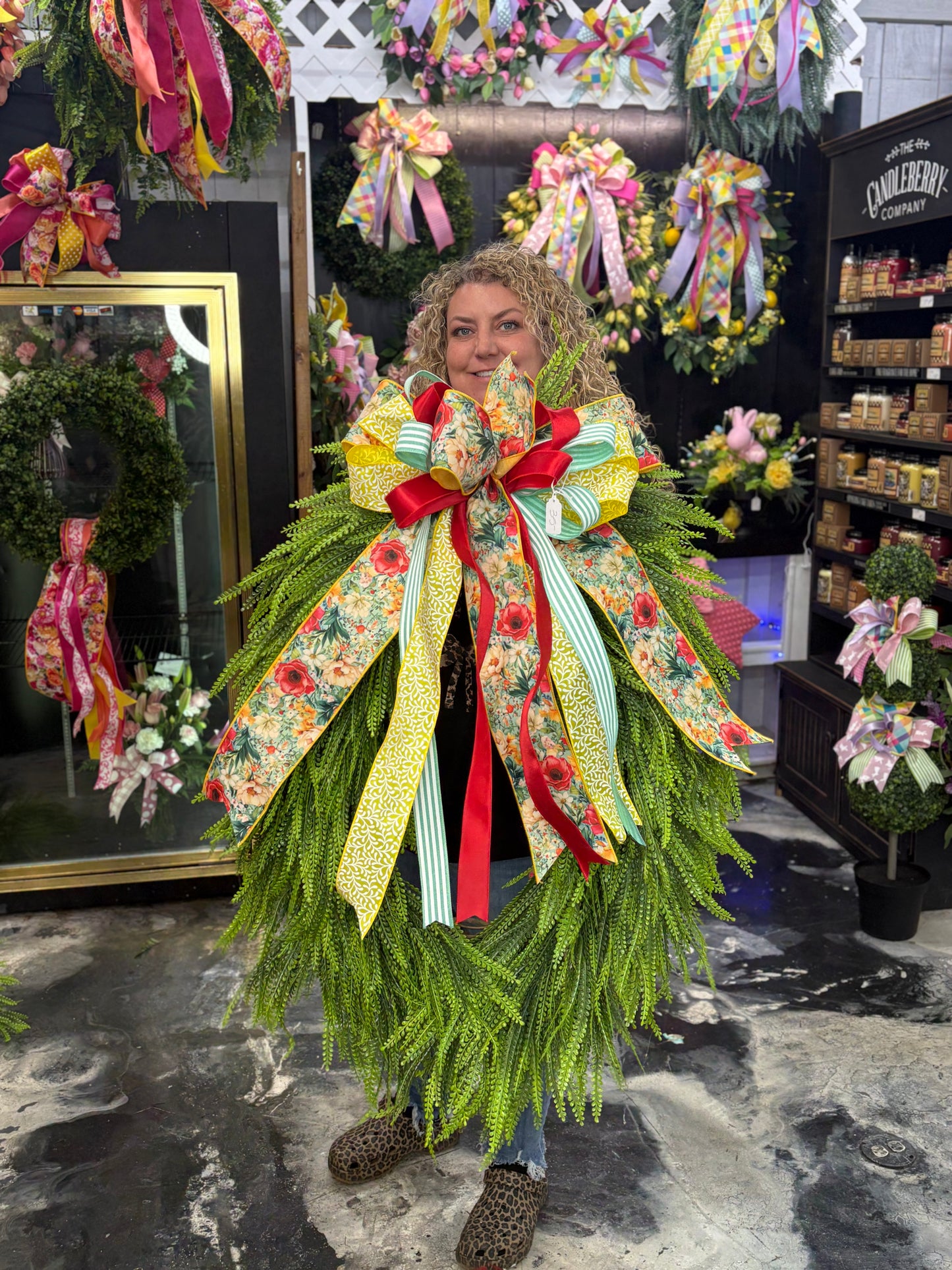 Large Beadgrass Spring Blooms Wreath