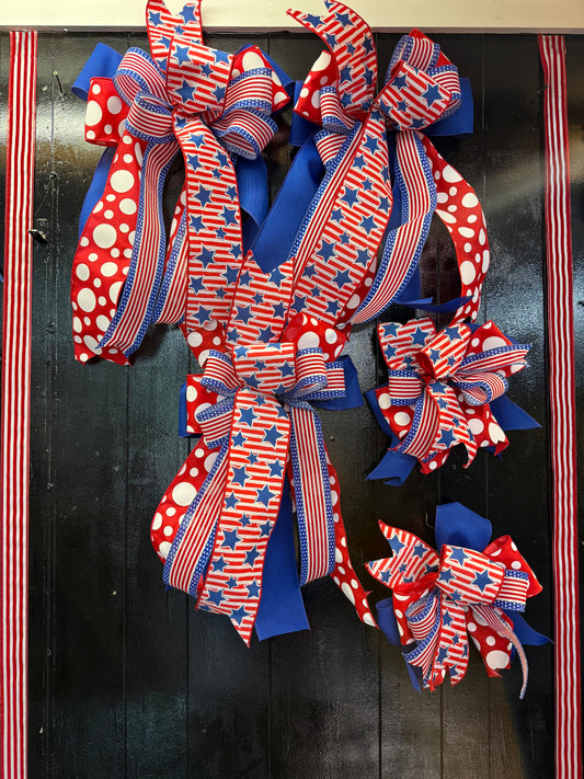 Large Red, White & WOW bows