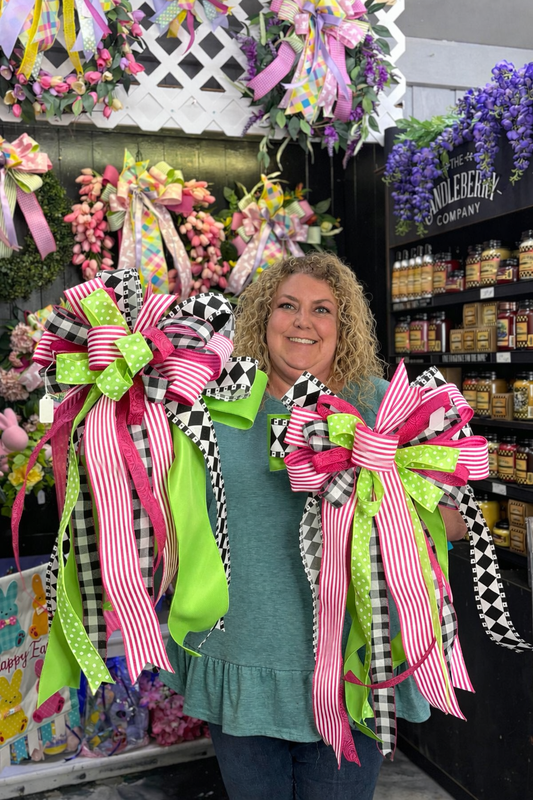 Large Pink Limeade Pop Bows
