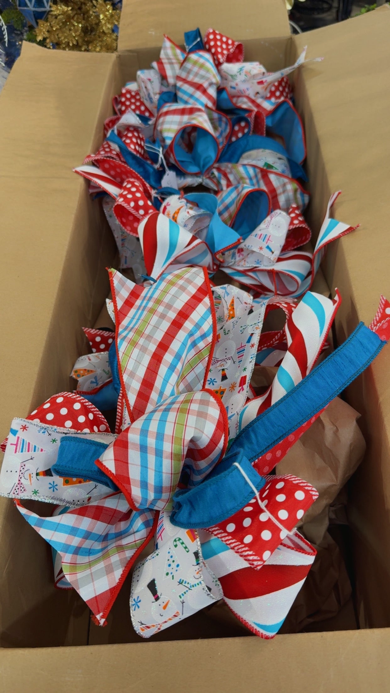 Snowman Christmas tree bow box