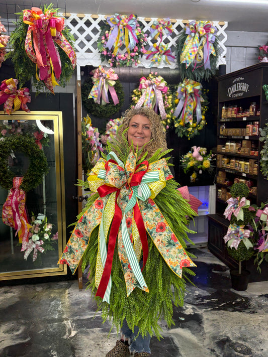 Medium Beadgrass Spring Blooms Wreath
