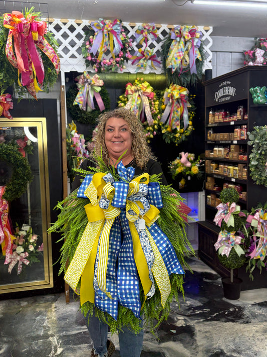 Small Beadgrass Sunshine Skies Wreath