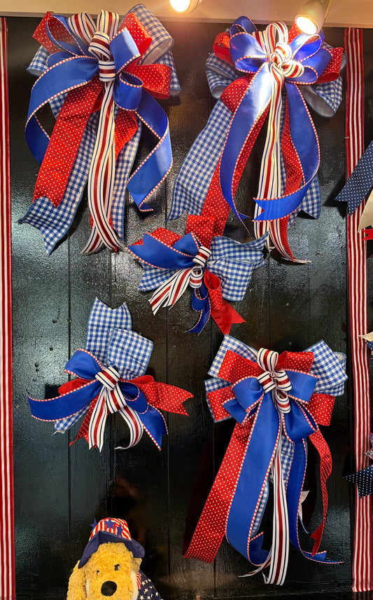 Large Country Fourth Patriotic Bows