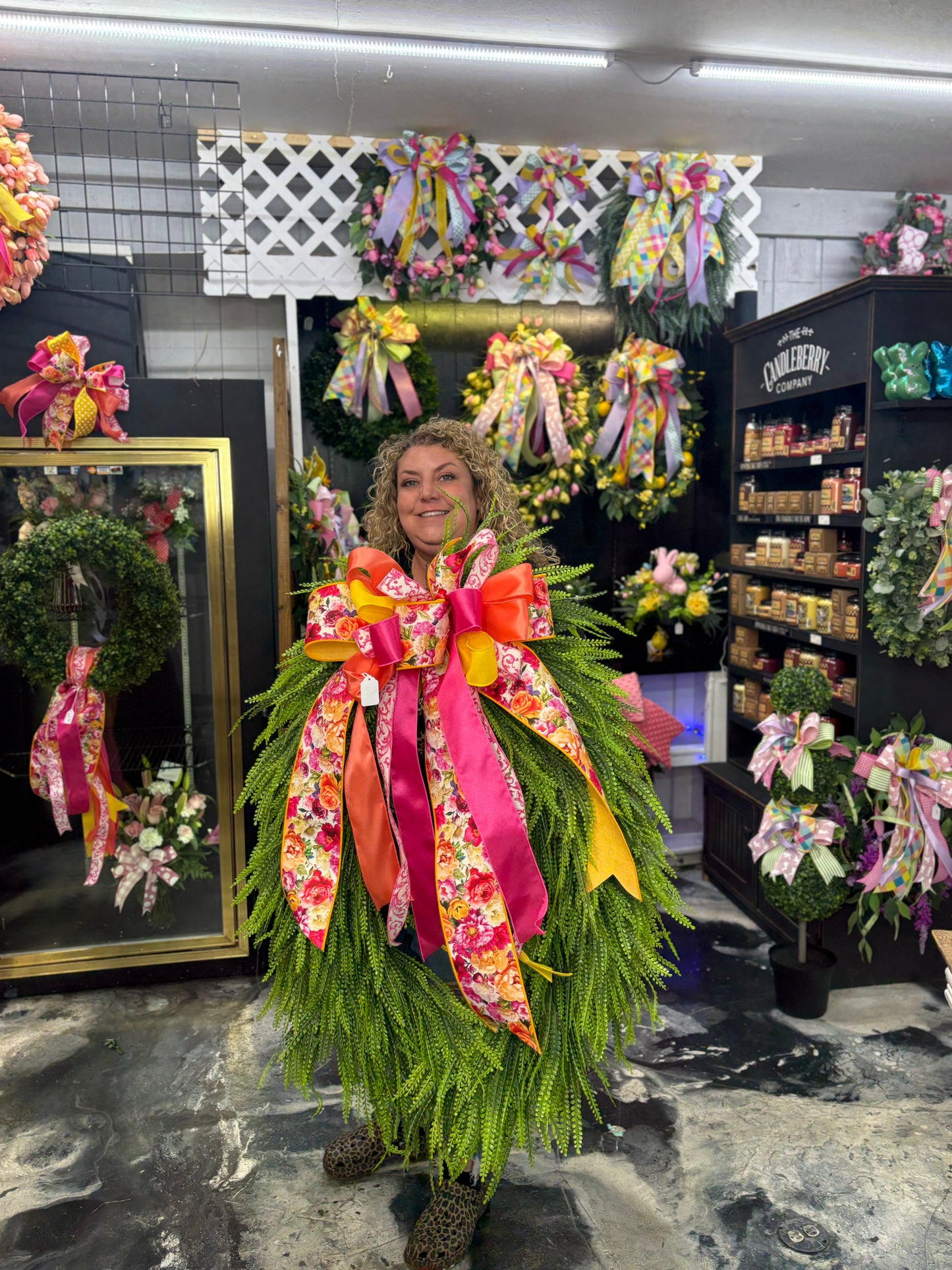 Large Beadgrass Floral Blossom Wreath