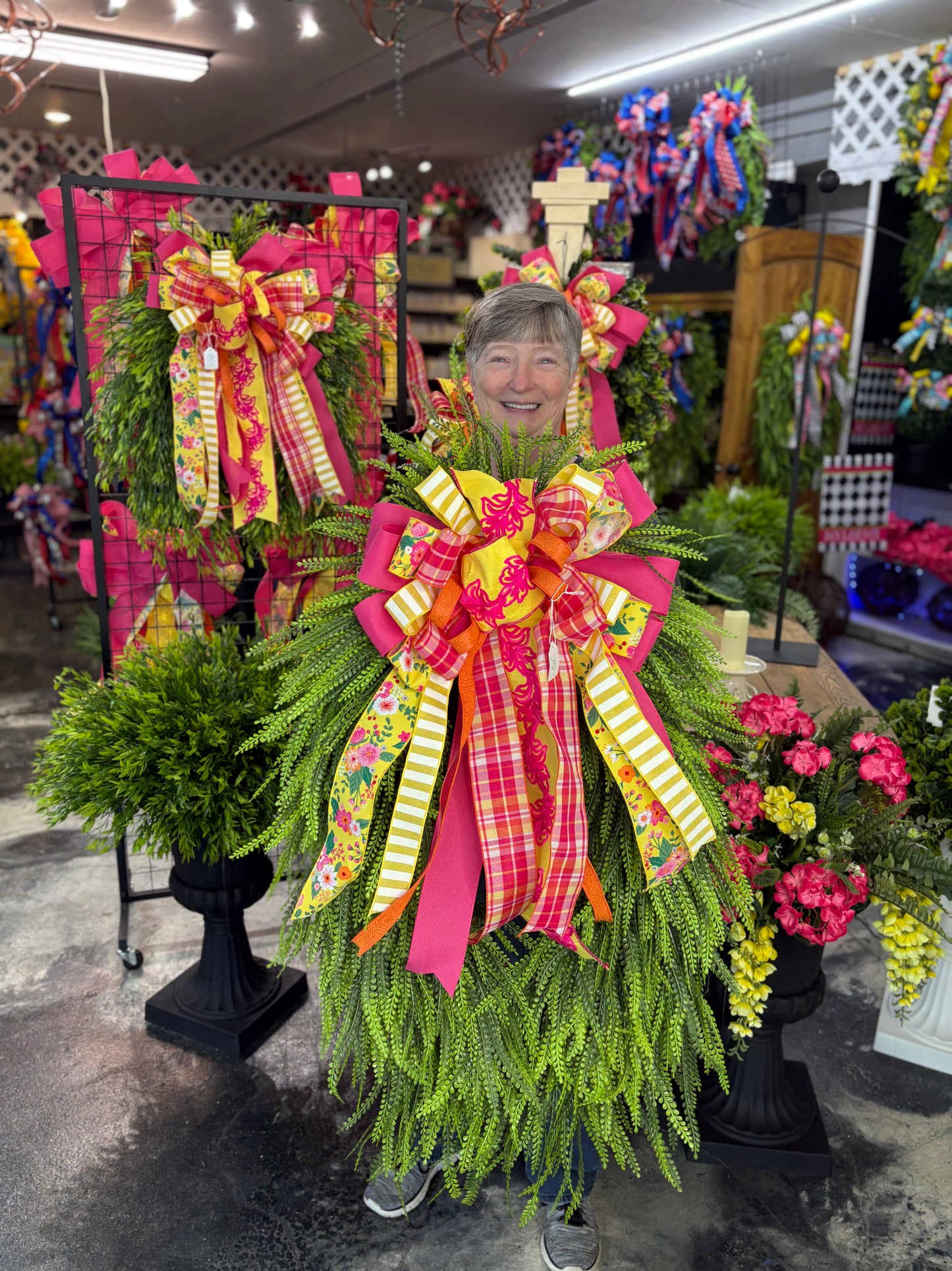 Large Southern Belle Bloom Beadgrass wreath