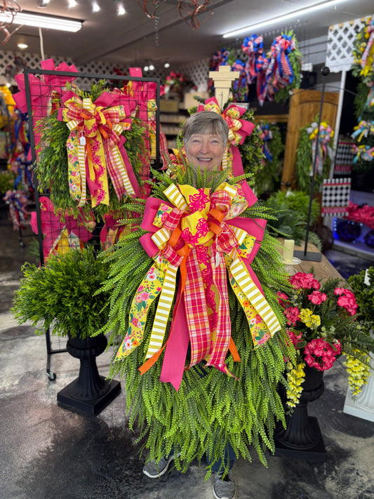 Large Southern Belle Bloom Beadgrass wreath