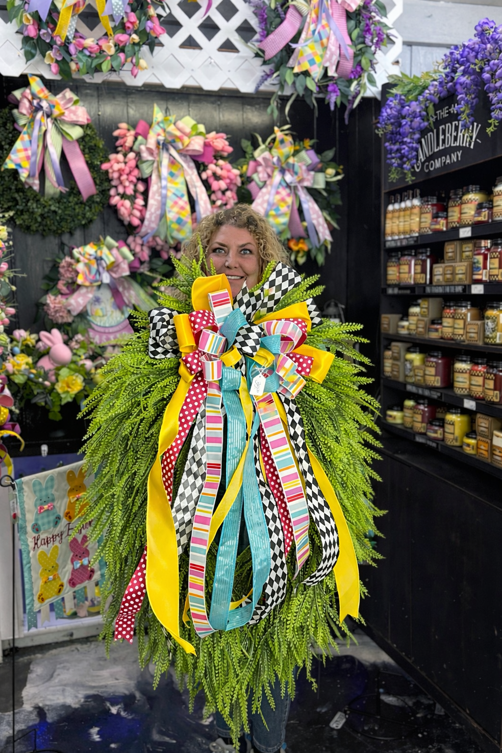 Large Happy Go Lucky Beadgrass Wreath