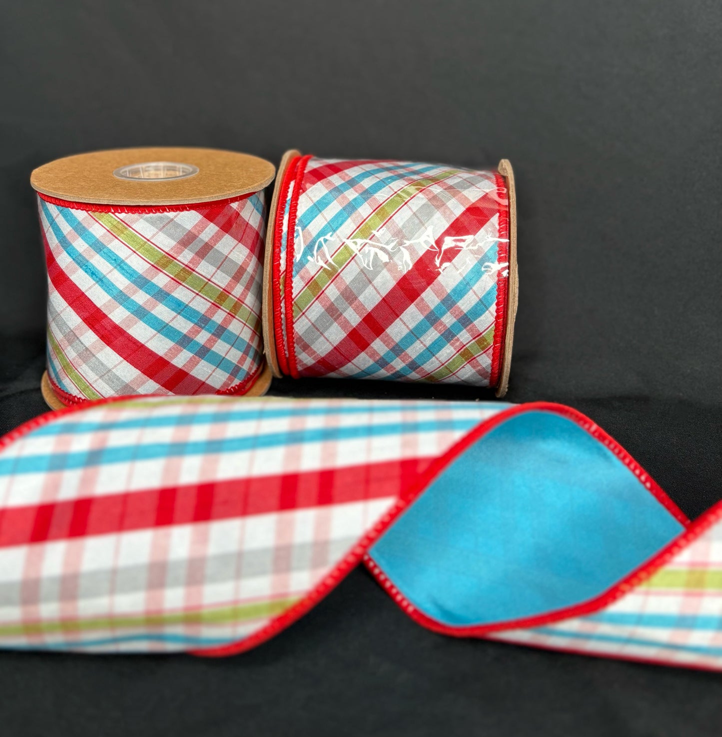 4” Frosty plaid Ribbon
