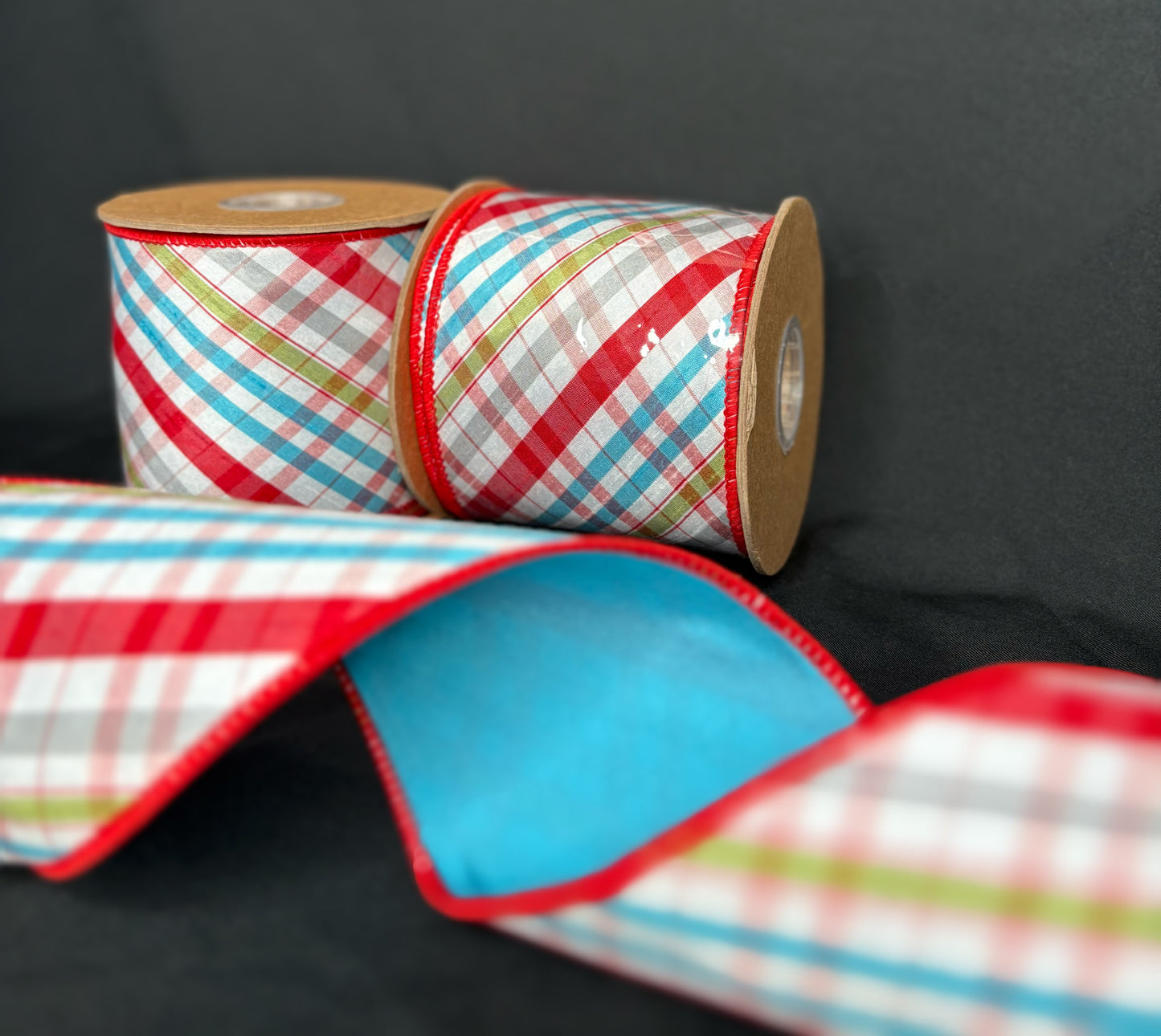 4” Frosty plaid Ribbon