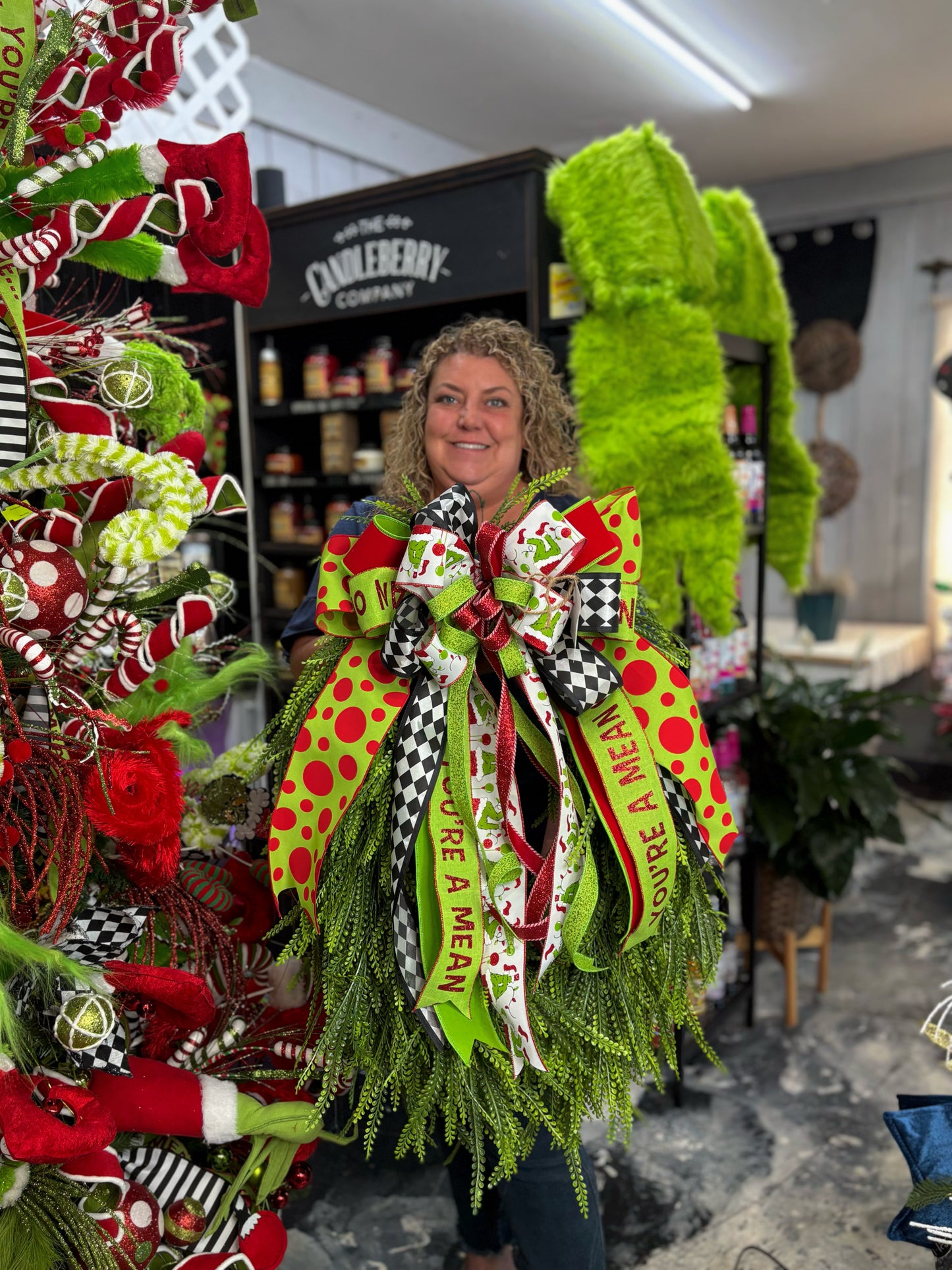 Medium Jolly green Monster beadgrass Wreath