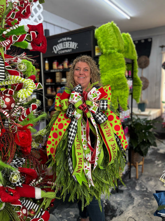 Medium Jolly green Monster beadgrass Wreath