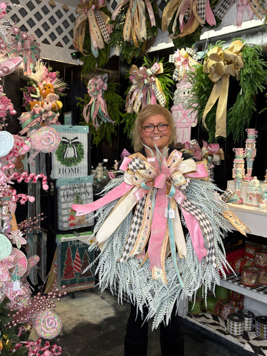 Medium Pastel nutcracker Beadgrass Wreath