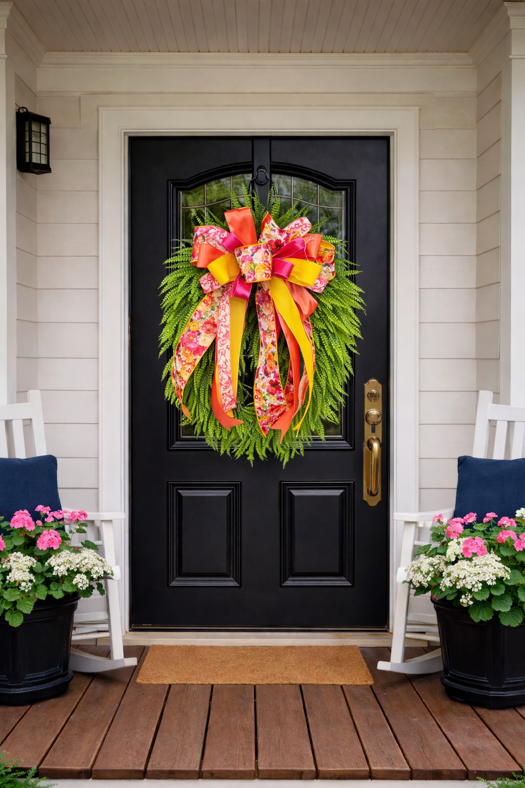 Medium Beadgrass Floral Blossom Wreath