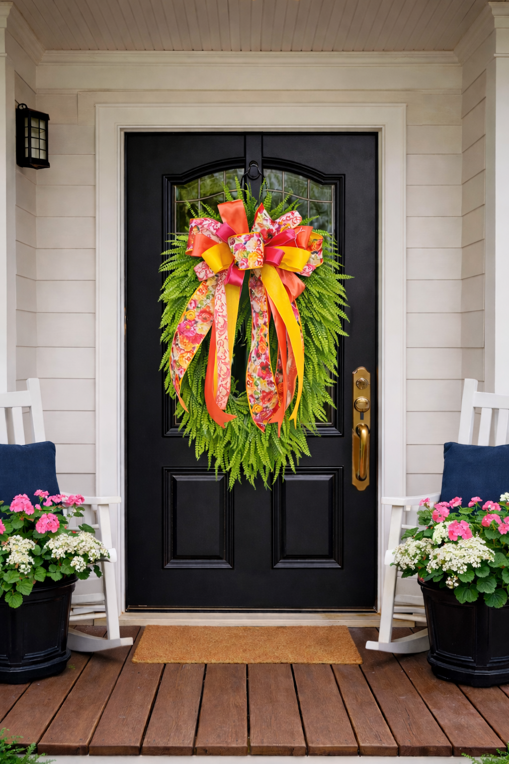 Large Beadgrass Floral Blossom Wreath
