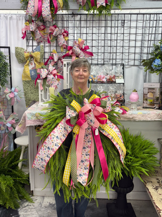 Small Vintage Petal Picnic Beadgrass Wreath